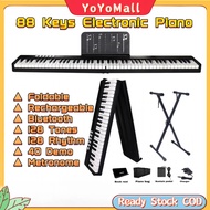 【With Sustain Pedal】88 Keys Foldable Rechargeable 88 Keys Piano Bluetooth Electronic Keyboard Portab