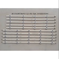 9-button TV Backlight Lamp 3V 5+4 LED 27V 97cm 49" V14 DRT 1 L2 R2 Type AG-D1 94V-0 51cm + 46cm