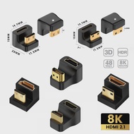 360 Degree Angled U-shaped L Converter Mini HDMI Male to HDMI-compatible 2.1V Female Extension 4K 5K 3D UHD 8K 60Hz Adapter