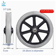 1pcs  8" Wheelchair Casters Small Cart Rollers Chair Wheels Accessories Grey Rubber Small Non Marking Wheelchair Wheel Replace