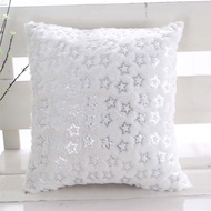 43x43cm Plush Hot Stamping Star Pattern Home Winter Sofa Decor Cushion Cover Throw Pillowcase