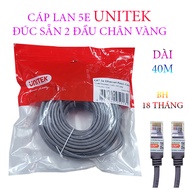 UNITEK C18132GY Cat5E Network Cable - ️ 40m ️50m (Standard 5e) Molded network cable with 2 anti-inte