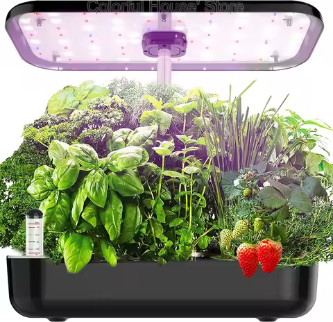 Hydroponics Growing System 12 Pods Indoor Herb Garden Starter Kit with LED Grow Light Smart Germinat