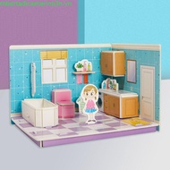 FYRON 3D Room Model Puzzle Toys, Cardboard Model Toys 3D Room Cardboard, Creative Kitchen Living 3D 