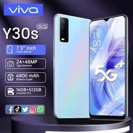 (รับประกัน 1ปี） VIV0 Y30s สมาร์ทโฟน 512GB หน้าจอ Full HD 7.5 นิ้ว Androidแท้ รองรับ2ชิม