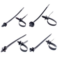 20pcs 6mm 7mm 8mm Hole Nylon Plastic Vehicle Cable Tie Car Wiring Harness Retainer Clip Zip Ties Pus