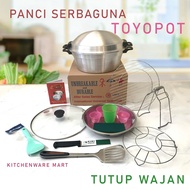 Panci Toyopot Serbaguna Tutup Wajan Free Tutup Kaca Toyopot Panci Tatung Panci Ajaib Panci Serbaguna Oven dan Kukus Oven Panci Serbaguna Pemanggang Bolu