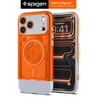 SPIGEN Case for iPhone 17 Pro Series [Classic C1 MagFit] Modern Tech Case with Retro Translucent Des
