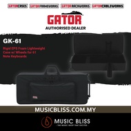 Gator GK-61 Semi-Rigid Lightweight 61 Key Keyboard Case | Keyboard Case For Kawai, Roland, Yamaha, C