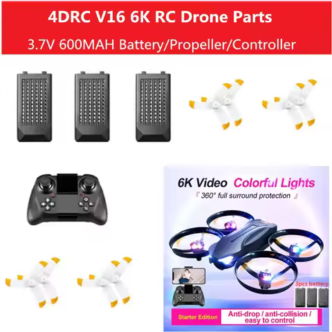 4DRC V16 6K RC Drone Spare Parts 3.7V 700MAH Battery Blades Controller 4DRC V16 Drone Battery Propel