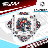 Stiker Tebok Lovebird Decal KOI PUTIH Sangkar Burung New Kandang Variasi