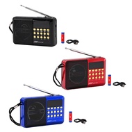[tenlzsp0bc] Portable Radio BT 5.4 for Gift Elder to Use Multipurpose Retro for Home Radio with LED 