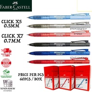 [ 60 PCS ] FABER CASTELL CLICK X5 BALL PEN (0.5MM) / CLICK X7 BALL PEN (0.7MM) [PER PCS]