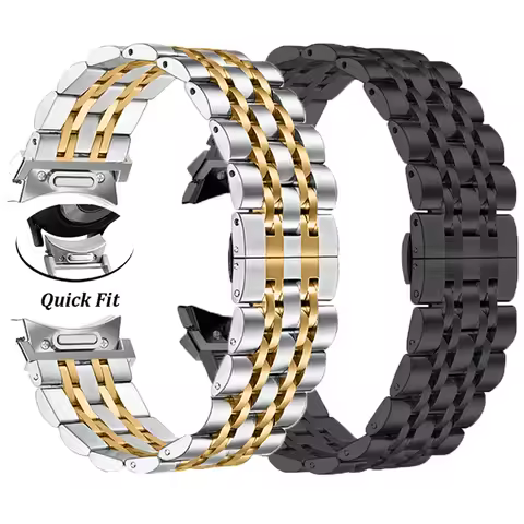 Quick Fit Stainless Steel Strap For Samsung Galaxy Watch 7 6 5 4 44mm 40mm 5 Pro Metal No Gaps Brace