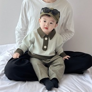 Adorable army-colored woolen clothes for boys fall and winter S60