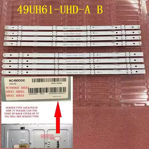 LED backlight strip for TV 49UH610V 49UH603V 49UH601V 49UH620V 49UH6100 49UH61_UHD_A B NC490DGE ABEX