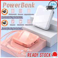 🇸🇬 [In Stock] 10000mAh Mini PowerBank High Capacity Built-in cables Power Bank Portable Digital Display