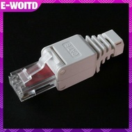 E-WOITD White RJ45 Tool-less Connector No Crimp Connectors CCTV Ethernet Cable Head Plug E-WOITD