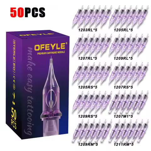 50/20PCS MIX Disposable Purple Tattoo Cartridges Needle RM / RL/ M1/ RS Needle Tattoo Needle For Tat
