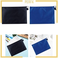 [Perfk] Zipper Pouch B5 Pencil Bag Oxford Cloth Reusable Waterproof Zip File Folder Storage Pouch fo