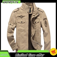 Ready StockM-6XL  Men's pilot military tactics men's cotton coat tooling cargo coat jaket lelak