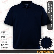 Plus Size Men's Polo T Shirt With 3 button No Pocket Color Dark Blue (Plain) Code POJPRDBLPL