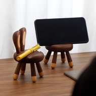 Mobile Phone Stand Creative Mobile Phone Stand Solid Wood Ornaments Cartoon Live Desktop Rabbit Stool Stand