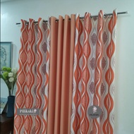 CA55Y - Sylvia Apricot Mid Sold Per Pc Or 3in1 Set Ring Curtain ( 5ft - 152cm To 7ft - 213cm )