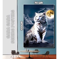 Wall display Poster WHITE TIGER XTRA JUMBO size 100x50cm 100x70cm 150x100cm 200x100cm + FRAME