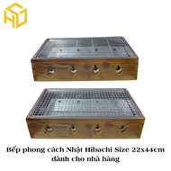 Hibachi Japanese style stove - Wooden grill - size 22x44cm for restaurants