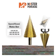 Mata Bor Pagoda 4-42mm MP / Titanium HSS Drill Besi Kerucut