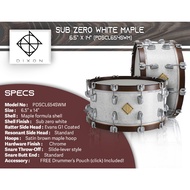 DIXON CLASSIC SUB ZERO WHITE MAPLE HOOP SNARE DRUM 6.5 X 14" W/ EVANS UNO BATTER HEAD
