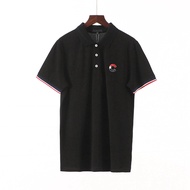 〖 S 〗 Brand Discount Minimalist Men's New Style Summer Cotton Short-Sleeved POLO Shirt Black T-Shirt