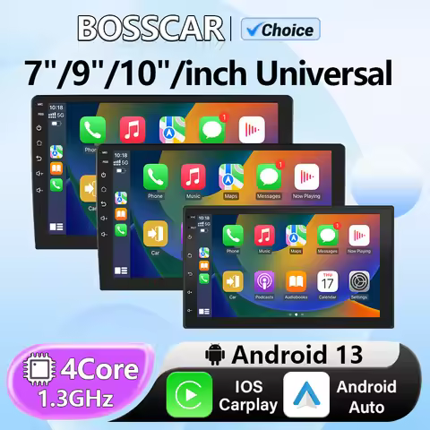 BOSS CAR 7/9/10in HD DVR Universal Car Radio Multimedia Navigation Wireless CarPlay Apple Android Au
