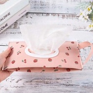 1pc Pink Strawberry & Cherry EVA Wipes Holder, Portable Wet Wipes Case With Flip Cover, Button Clasp