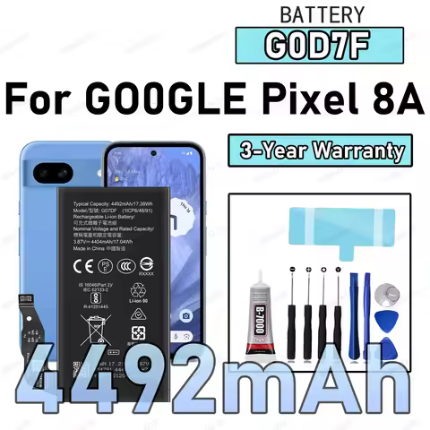 100% New Zero Cycle G0D7F Battery For GOOGLE Pixel 8A Phone Replacement Bateria +Free Tools
