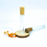 9ml round glass perfume bottle with wooden cap round mist spray bottle