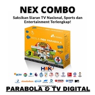 Receiver STB TV DIGITAL NEX PARABOLA COMBO Bonus ALL channel 1 bulan