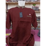 Baju Muslim Lelaki Kurta Lengan Pendek Premium Hisyam 546 Best Seller - Maroon, S Malaysia