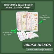 AIMIQ Spiral Sticker ZC-AM35-007 Book, Spatula, Tweezers Sticker Journal Journal Journaling Set Cute