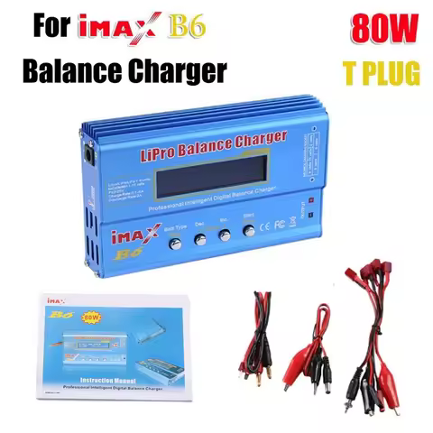For IMAX B6 80W Lipo Battery Charger+T Plug Lipo Nimh Li-Ion Ni-Cd Digital Lipro Balance Charger Bat