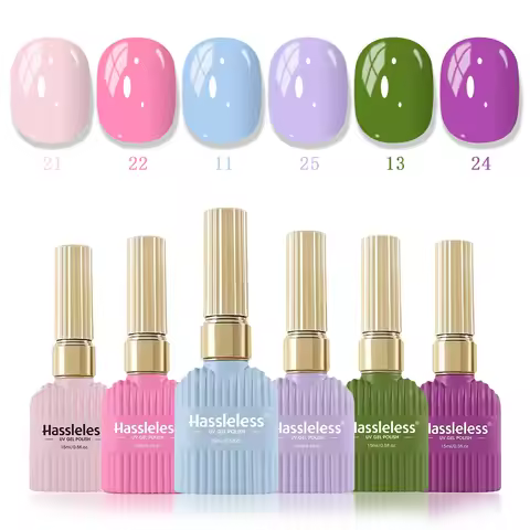 New macaron-colored 6-piece nail polish set, LED gel polish, high-saturation salon gel for long-last