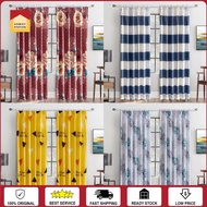 PREMIUM STYLE Hook Type Langsir Curtain Semi Blackout Langsir Pintu Door Curtain Tirai Tingkap Moder