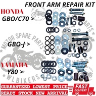 HONDA GBO GBOJ C70 YAMAHA Y80 FRONT ARM REPAIR KIT ABSORBER BUSH ORING SET FORK BUSH GETAH BESI TENS