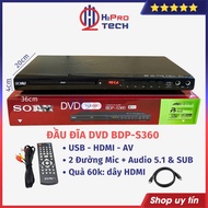 Đầu DVD Sony S360/520P Hdmi - Usb - Sd Không Kén Đĩa Tặng Dây Đầu Đĩa Dvd Karaoke Cao Cấp - H2Pro Te