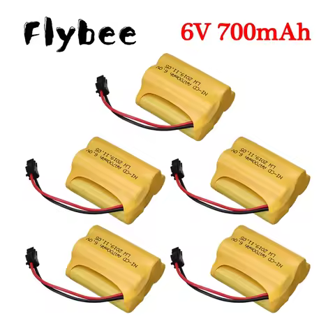 (SM Plug) Ni-CD 6v 700mah Battery For Rc toys Cars Tanks Trucks Robots Boats Gun AA 6v Rechargeable 