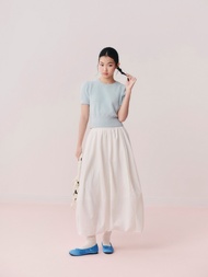 Áo thun len phối lông tay ngắn màu sắc ngọt ngào Fuzzy Knit Round Neck phù hợp đi chơi đi làm OLV