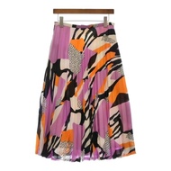 Orange near.nippon Skirt Women Long White purple overall pattern