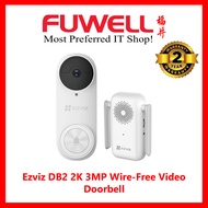 FUWELL - Ezviz DB2-3MP 2K Wire-free Video Doorbell [2 Years Local Warranty]