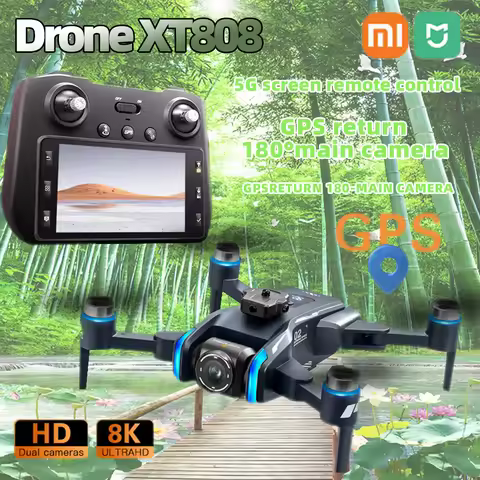 Xiaomi XT808 MAX GPS Drone Screen Control 8K Professional HD Dual Camera 5G WIFI Obstacle Avoidance